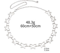 Zooying Accessoire de chaîne de taille papillon évidée à boucle unique à la mode personnalisée avec chaîne de taille à bande de coeur rétro