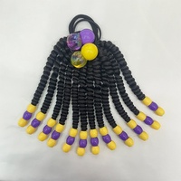Extensions de cheveux synthétiques tressées sur mesure pour enfants, 8 pouces, avec grandes boules à bulles