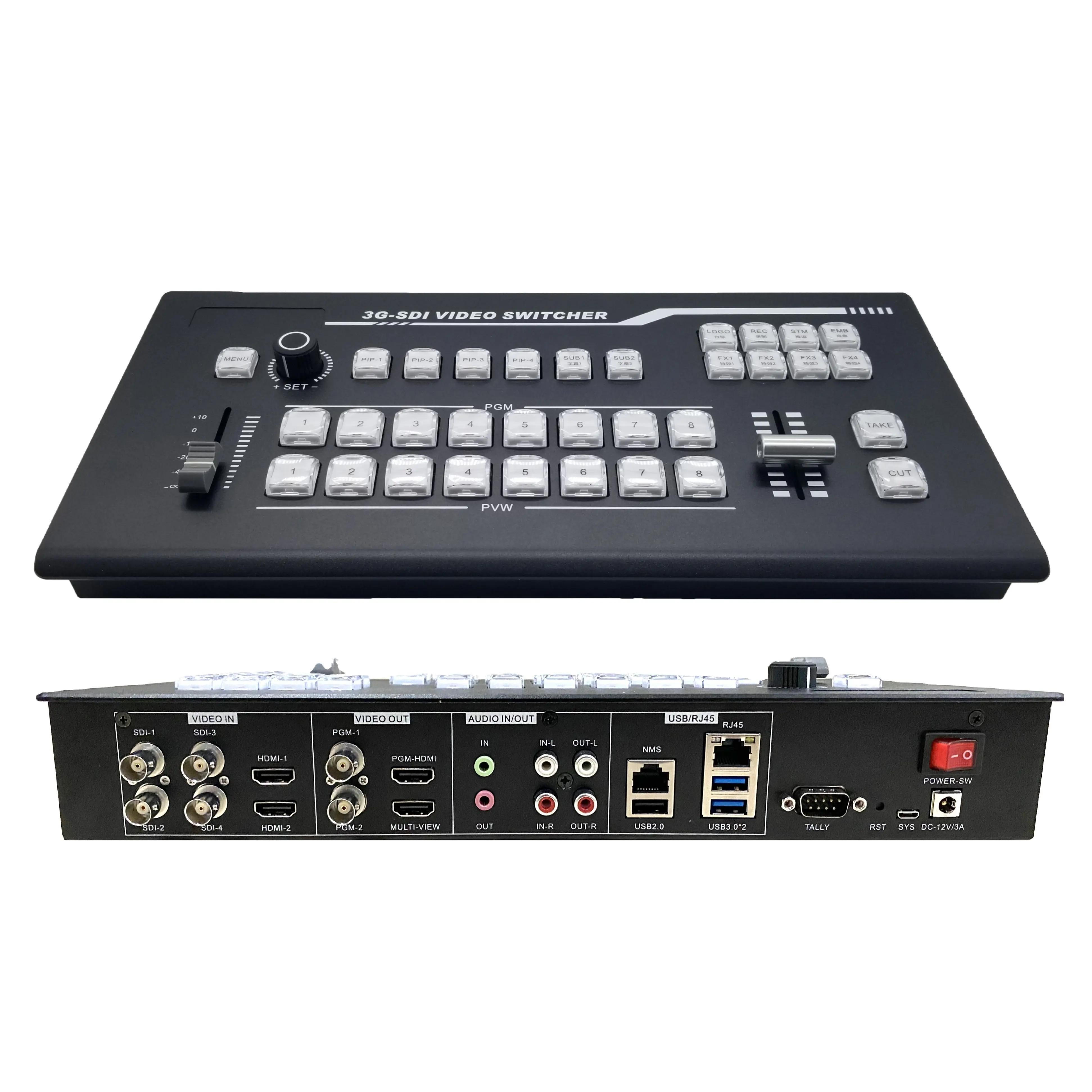 Chroma key functional 8 channel sdi-h dmi switcher de video seamless video switcher for telemedicine/medical surgical/church