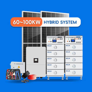 ソーラーシステム完全フルセットキットハイブリッドオンオフグリッドハイパワー70Kwバッテリー収納容量で出荷可能 - Product Image 1