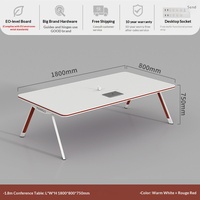 HYZ-275X Table de conférence moderne minimaliste en acier écologique de qualité E0, design rectangulaire long, prises personnalisables, ignifuge