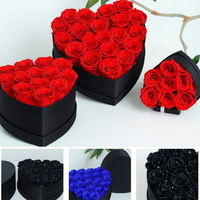 Boîte Cadeau Ronde de Roses Éternelles Faite à la Main, Personnalisable, Plusieurs Styles, Seau de Roses, Cadeau de la Saint-Valentin