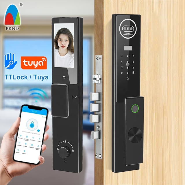 Home Door Entry Fully Automatic Security Anti-Pry Alarm Camera Lock Electric Palm Intelligent Fingerprint Facial Smart Door Lock