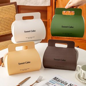 Ins-phong cách giấy trắng tròn dài bánh bao bì hộp bánh thực phẩm bánh cưới bánh bao bì Quà Tặng - Product Image 6