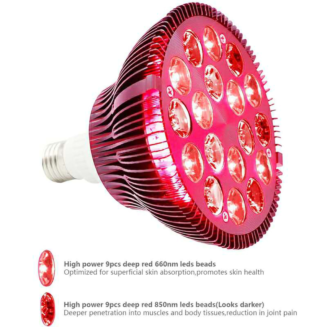 18 LED Infrared Red Light Therapy Device With Socket 660nm Red