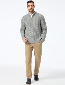 Maglione Invernale da Uomo con Zip a un Quarto, Pullover Casual Tinta Unita con Collo Alto, Anti-Piega, ODM - Product Image 5