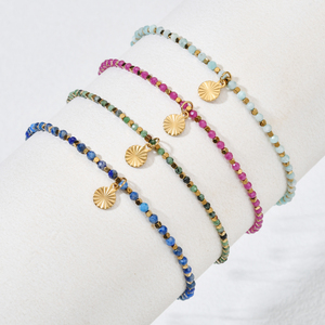 Pulsera de cuentas estilo bohemio hecha a mano Cadena de cuerda ajustable de piedra natural para mujeres y chicas adolescentes regalo de joyería de moda - Product Image 2