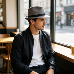 Tie Company Mens Classic Striped Textured Pork Pie <strong>Hat</strong> Stylish Trilby Outdoor Summer Wear 100% Cotton (<strong>UK</strong> Alpha One Size - Product Image 3