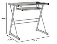 Bureau debout en verre trempé transparent moderne avec cadre en métal Table d'ordinateur de levage populaire et fonction modulaire de salle de jeu