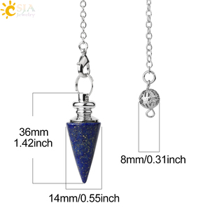 Ciondoli in pietra preziosa pendoli Chakra Reiki pendenti curativi in cristallo quarzo ametista pendolo conico per divinazione rabdomante G491 - Product Image 6