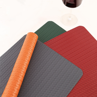 Set de table en similicuir imperméable tressé en PU, dessous de verre et de tasse, pour décoration de table de mariage, ensemble de napperons pour table à manger