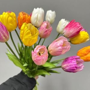 Bouquets de tulipes artificielles Meng Jie en EVA et PVC, arrangements floraux réalistes, fleurs décoratives pour bureau et sol - Product Image 2