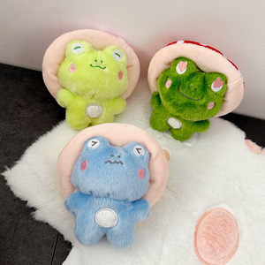 Trucs Anime 10cm Champignon <span class=keywords><strong>Croaking</strong></span> Grenouille Porte-clés Super Soft Short Plush Doll Red Hat Valentine's Day Gift 10CM Animal Pendant - Product Image 2