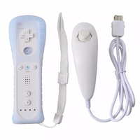 Télécommande Joystick Sans Fil 2 en 1 avec Motion Plus Intégré, Manette Nunchuks pour Nintendo Wii / Wii U