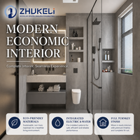 Toilettes portables de luxe, salles de bain préfabriquées intégrées avec séparation sec-humide, design léger et écologique, style moderne