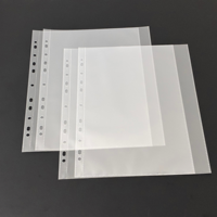Pochette de rangement transparente en plastique PP grand format A4, double face, avec 11 trous pour inserts d'album photo et reliure à feuilles mobiles