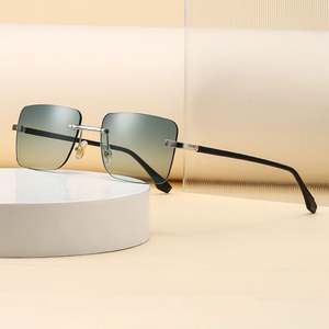 Gafas de Sol Personalizadas con Logotipo, Estilo Vintage 2025, Anti Luz Azul, Montura de Aleación, UV400, Sin Marco, Cuadradas, para Hombre y Mujer - Product Image 1