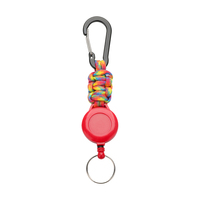 Porte-clés mousqueton rétractable et télescopique pour étudiants, en métal et plastique durables, pour cartes de transport et sacs à dos