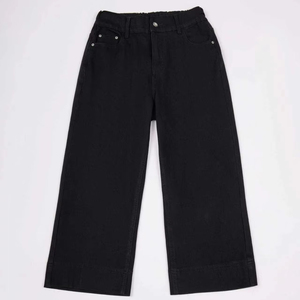 Jeans <span class=keywords><strong>de</strong></span> Cintura Alta <span class=keywords><strong>de</strong></span> Color Sólido Extra Grandes para <span class=keywords><strong>Mujer</strong></span>, Diseño Personalizable, Moda Vintage, Ecológicos, Lavado Ácido, Corte Recortado - Product Image 1