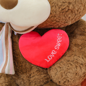 Oso de Peluche <span class=keywords><strong>Extra</strong></span> Grande para Abrazar - Lazo de Amor y Corazón Rojo, Regalo de San Valentín para Novia/Esposa, Muñeco de Peluche Gigante - Product Image 4