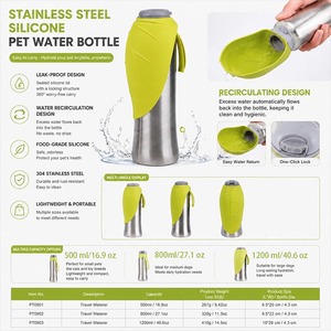 Bottiglia d'Acqua Portatile per Animali Domestici in Acciaio Inox, Grande, Antigoccia con Design a Riflusso, Logo/Colore Personalizzabile OEM/ODM (Senza Dropshipping) - Product Image 4