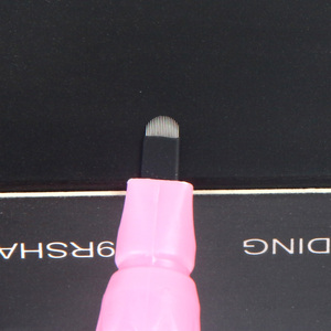 <span class=keywords><strong>Penna</strong></span> manuale Semi permanente del tatuaggio degli strumenti manuali della <span class=keywords><strong>penna</strong></span> di <span class=keywords><strong>Microblading</strong></span> del sopracciglio eliminabile rosa dell'oem con Microblade 18U - Product Image 4