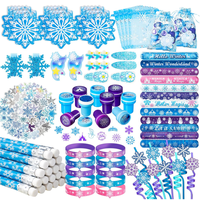 Kit de Suministros para Fiestas Temáticas de Frozen: Pulseras, Sellos, Pinzas para el Pelo, Mini Cuadernos, Lápices, Pajitas, Pegatinas, Juguetes y Bolsas de Regalo