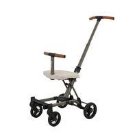 Poussette de bébé compacte de luxe 6 en 1 pliable et portable à une main avec métal et tissu durables pour les voyages en avion des nouveau-nés et des enfants