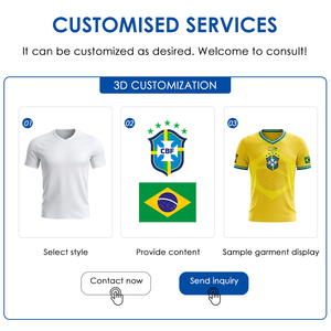 Camiseta de Fútbol Personalizada por Sublimación, Selección Brasileña de Fútbol, Copa Mundial 2026, Transpirable, de Poliéster de Secado Rápido, OEM - Product Image 5