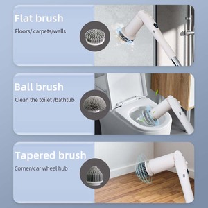 G001 Juego de cepillos eléctricos inalámbricos para ducha con 7 cabezales de nailon, limpieza sin esfuerzo, ecológico, para suelos y bañeras, mango largo, IPX7 - Product Image 5