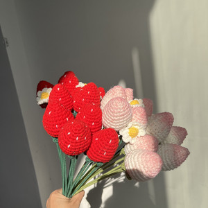 Tendencias 2026, Lujo, Hilo de Lana Realista al Tacto, Hecho a Mano, DIY, Ganchillo, Flor Eterna de Fresa y Margarita, Productos Terminados - Product Image 2