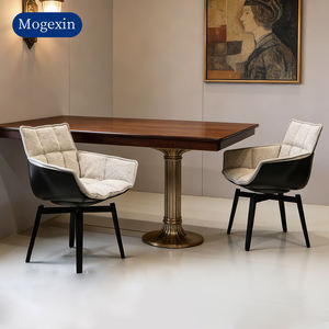 Ensemble de 4 chaises de salle à manger pivotantes en cuir PU moderne de luxe avec siège rotatif pour la maison, le bureau ou l'appartement - Product Image 3