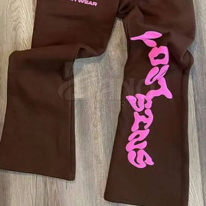 Alta calidad XXL Puff estampado chándal 100% algodón Casual invierno Fitness ropa deportiva de talla grande cuello Jogging pantalones conjunto - Product Image 6