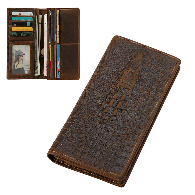 Customaztion Phone Purse Fashionable Lady Card Holder Luxury Genuine Leather Men Crocodile Patterned Wallet