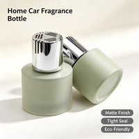 Bouteille diffuseur de parfum cylindrique en verre de 100 ml avec bouchon argenté électroplaqué, vide, pour maison et voiture