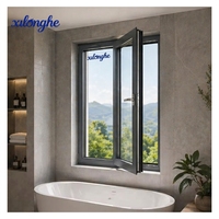 Ventana Abatible Moderna de Aluminio de Alta Resistencia Xilonghe de 2.0 mm, Vidrio Templado, Acero Inoxidable, Insonorizada, con Certificación Energy Star