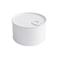 Boîte de conserve de thon vide en métal argentée ronde avec anneau de traction, vente en gros de boîtes métalliques avec couvercle à ouverture facile
