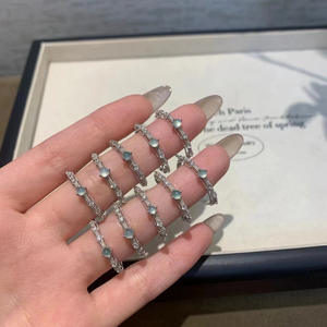 S925 Pure Silver Micro-Inlaid Natural <b>Jade</b> <b>Ring</b> for Women High-End Chinese Niche Hazardous Material Lace Egg Face Fashion <b>Rings</b> - Product Image 1