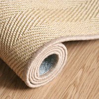 Tapis tissé en jute XinLan fait main, réversible, résistant aux taches, couleur unie, antidérapant, pour salle Zen et maison de thé