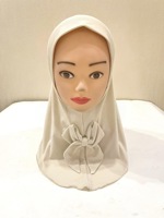 Exclusivité transfrontalière : Turban en toile respirant à rayures verticales pour filles de 2 à 6 ans, bonnet de prière, foulard à nœud, style africain universel
