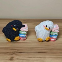 Canard en crochet paresseux, objet de décoration de bureau, adorable jouet en fourrure de canard fait main, porte-clés, décoration de sac, cadeau amusant en forme d'animal