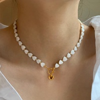 2024 nouveau français OT fermoir naturel blanc nacre coeur pendentif collier femmes bijoux cadeaux personnalisés