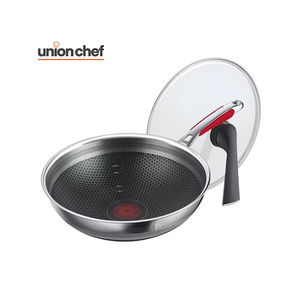 UNION CHEF - <span class=keywords><strong>Wok</strong></span> de Acero Inoxidable de 32 cm con Triple Capa, Tapa de Vidrio, Revestimiento Cerámico Antiadherente, Apto <span class=keywords><strong>para</strong></span> Lavavajillas, Compatible con Inducción y Gas, 3-4L, al <span class=keywords><strong>Mejor</strong></span> Precio - Product Image 2