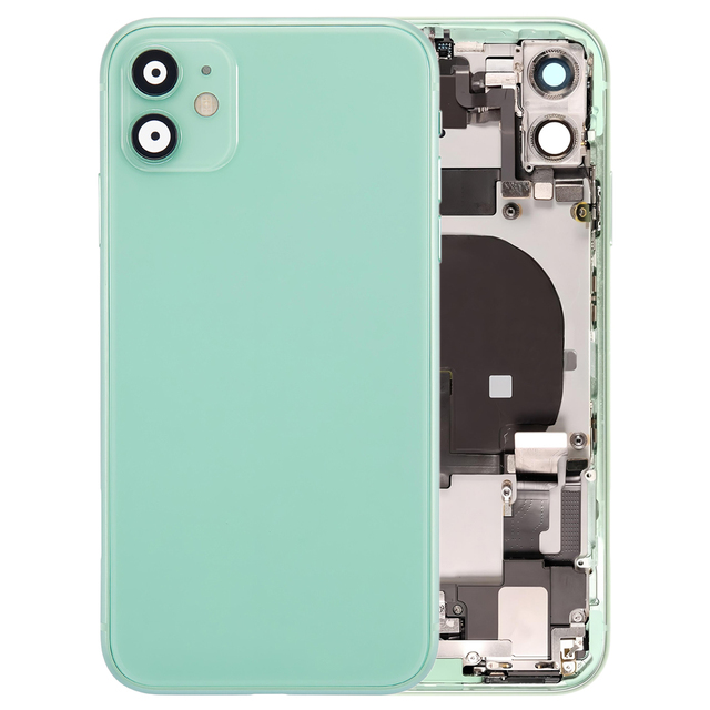Back Full Housing for iPhone 11 Battery Rear Door Cover Middle Frame Chassis with Flex Cable Assembly