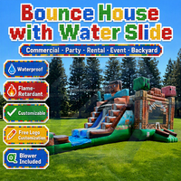 Château gonflable commercial pour enfants et tout-petits, thème dessin animé, pour l'extérieur, humide ou sec, avec toboggan