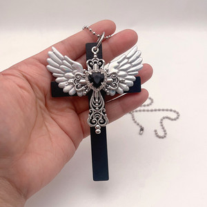 Collares con Colgante <span class=keywords><strong>de</strong></span> Corazón Gótico con Pedrería y Alas para Mujer, Accesorios <span class=keywords><strong>de</strong></span> Joyería <span class=keywords><strong>de</strong></span> Subcultura Y2K - Product Image 5