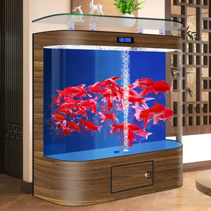 Nouvel aquarium en verre de taille moyenne à grande, pour la maison, salon, mur, forme incurvée, verre épaissi, aquarium écologique - Product Image 2
