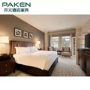 Amerikan tarzı özelleştirilmiş Modern ahşap otel projesi paketi kral yatak odası takımları mobilya