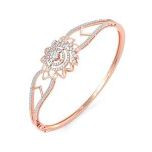 Indian Manufacture Luxury Natural Rose <b>Gold</b> Diamond <b>Bangles</b> <b>Gold</b> Plating for Weddings Festivals Gifting Celebrations High Purity - Product Image 2