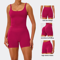 Shorts de sport pour femmes, taille haute, sans couture, effet froncé aux fesses, taille élastique, motif imprimé, style cycliste, pour le yoga et l'entraînement, vente en gros